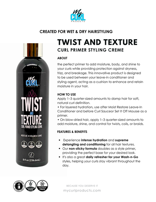TWIST AND TEXTURE CURL PRIMER STYLING CREME